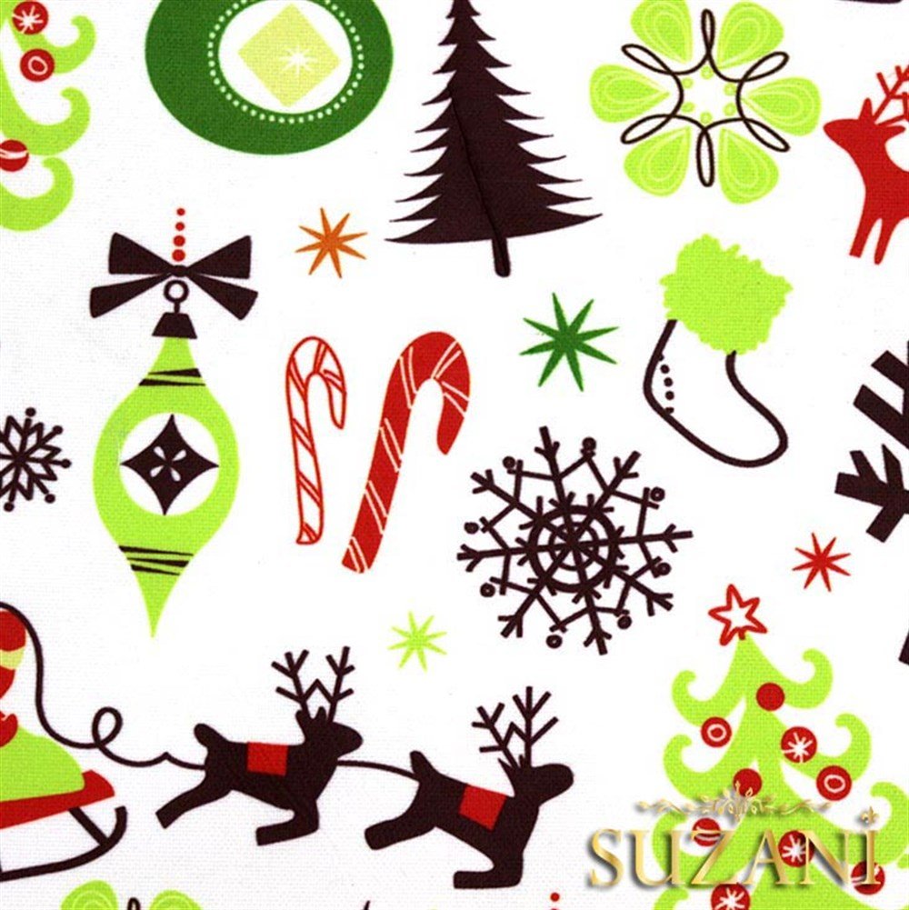 Yılbaşı Noel Baba Desenli Çocuk Kumaşı