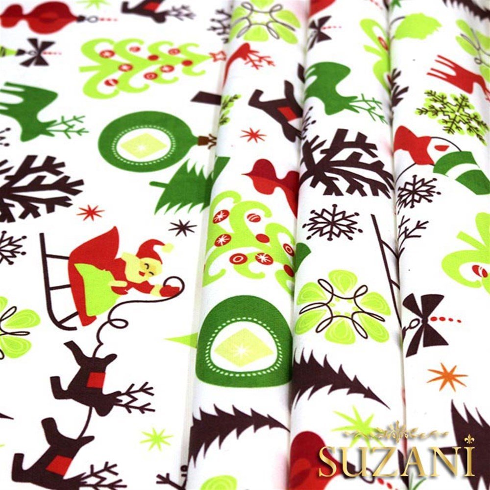 Yılbaşı Noel Baba Desenli Çocuk Kumaşı