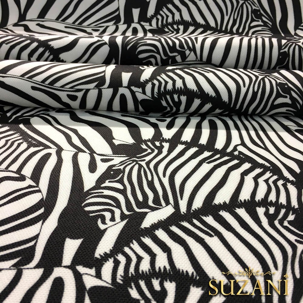 Zebra Sürüsü Desenli Kumaş