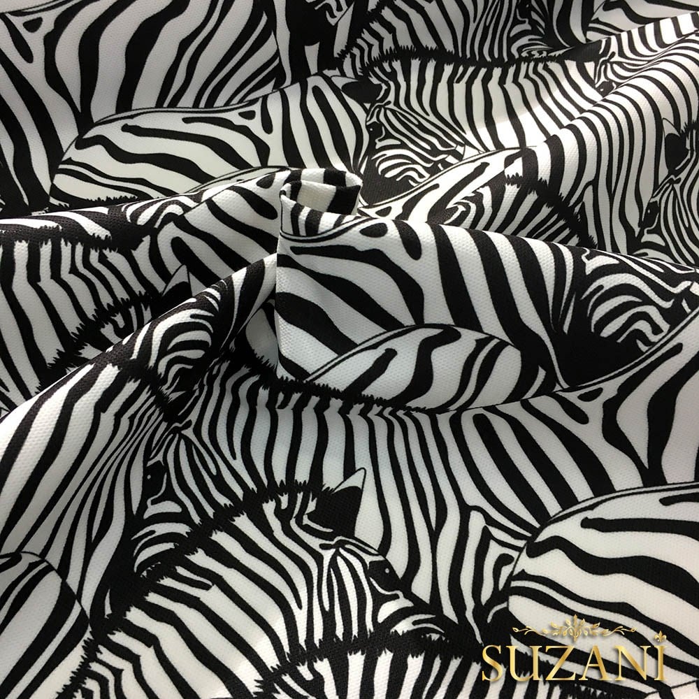 Zebra Sürüsü Desenli Kumaş