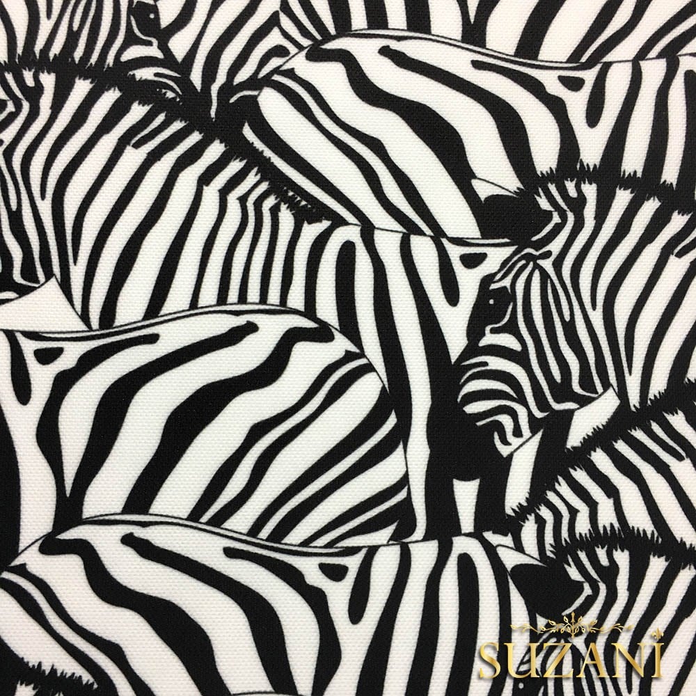 Zebra Sürüsü Desenli Kumaş