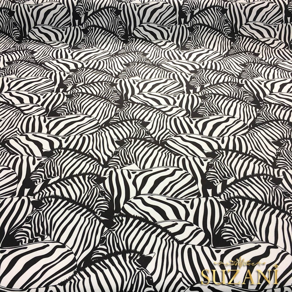 Zebra Sürüsü Desenli Kumaş