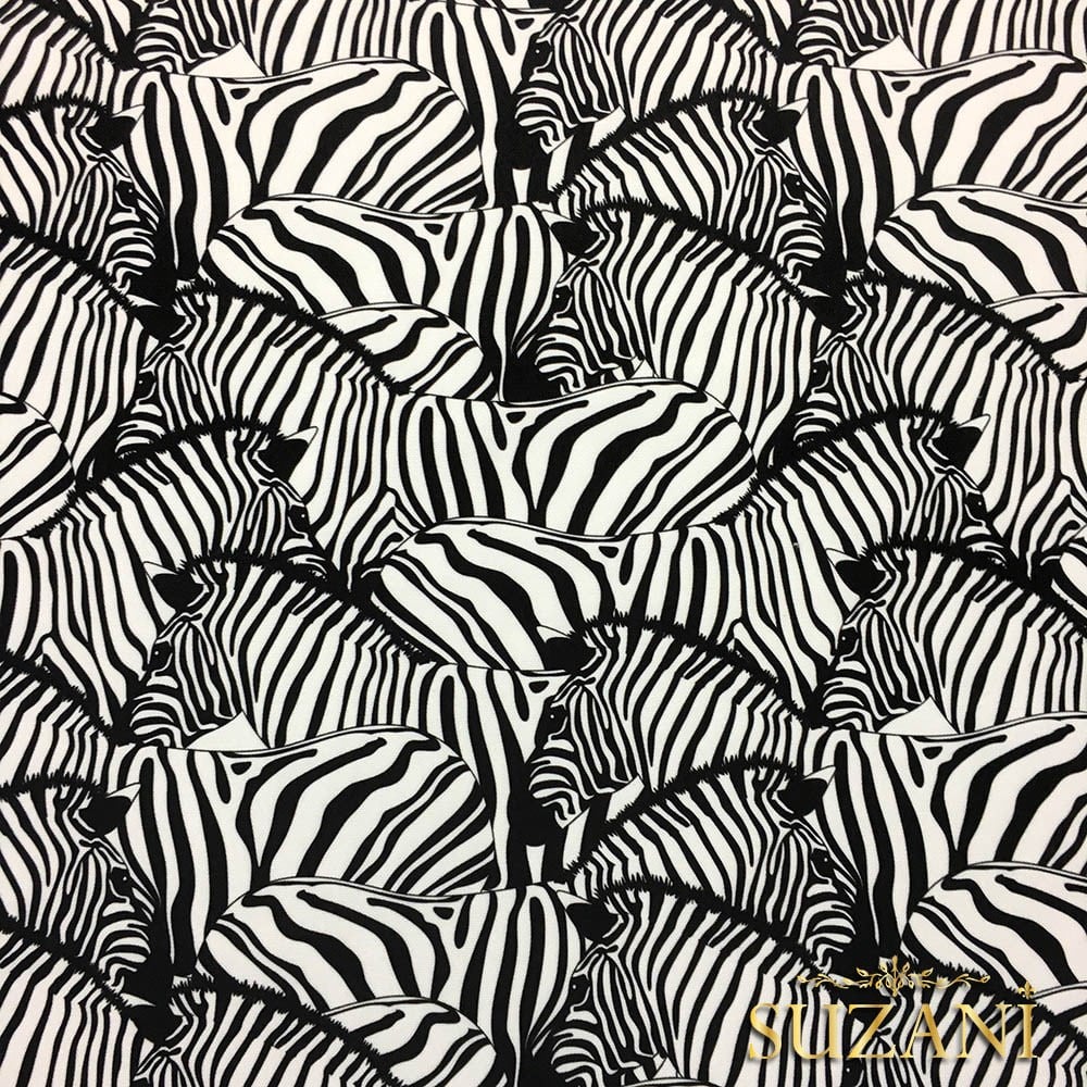 Zebra Sürüsü Desenli Kumaş