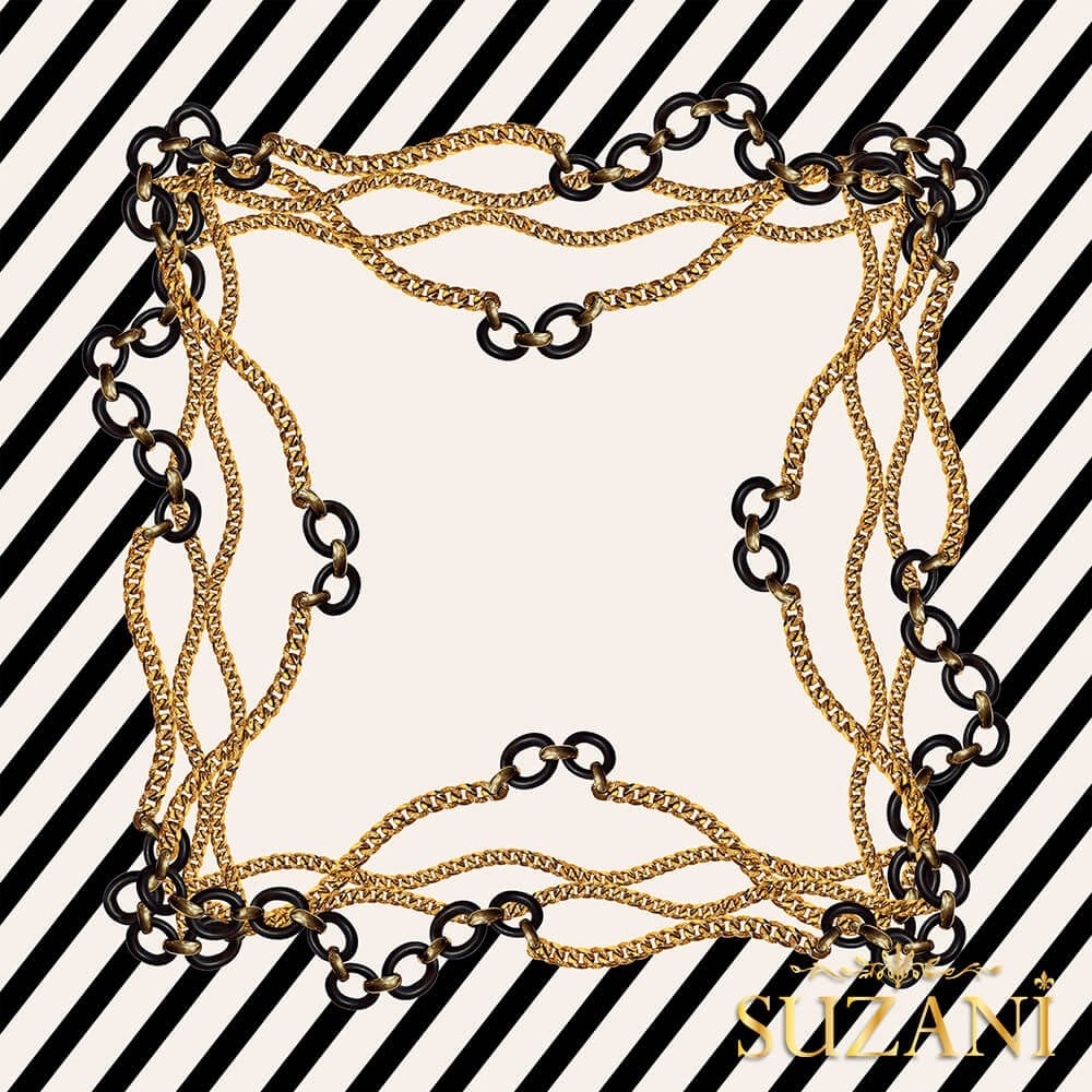 Zincir Desenli 3'lü Pano Kumaş