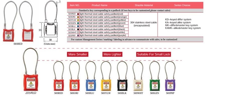 Çelik Kablolu Mini Güvenlik Kilidi EKED | S03