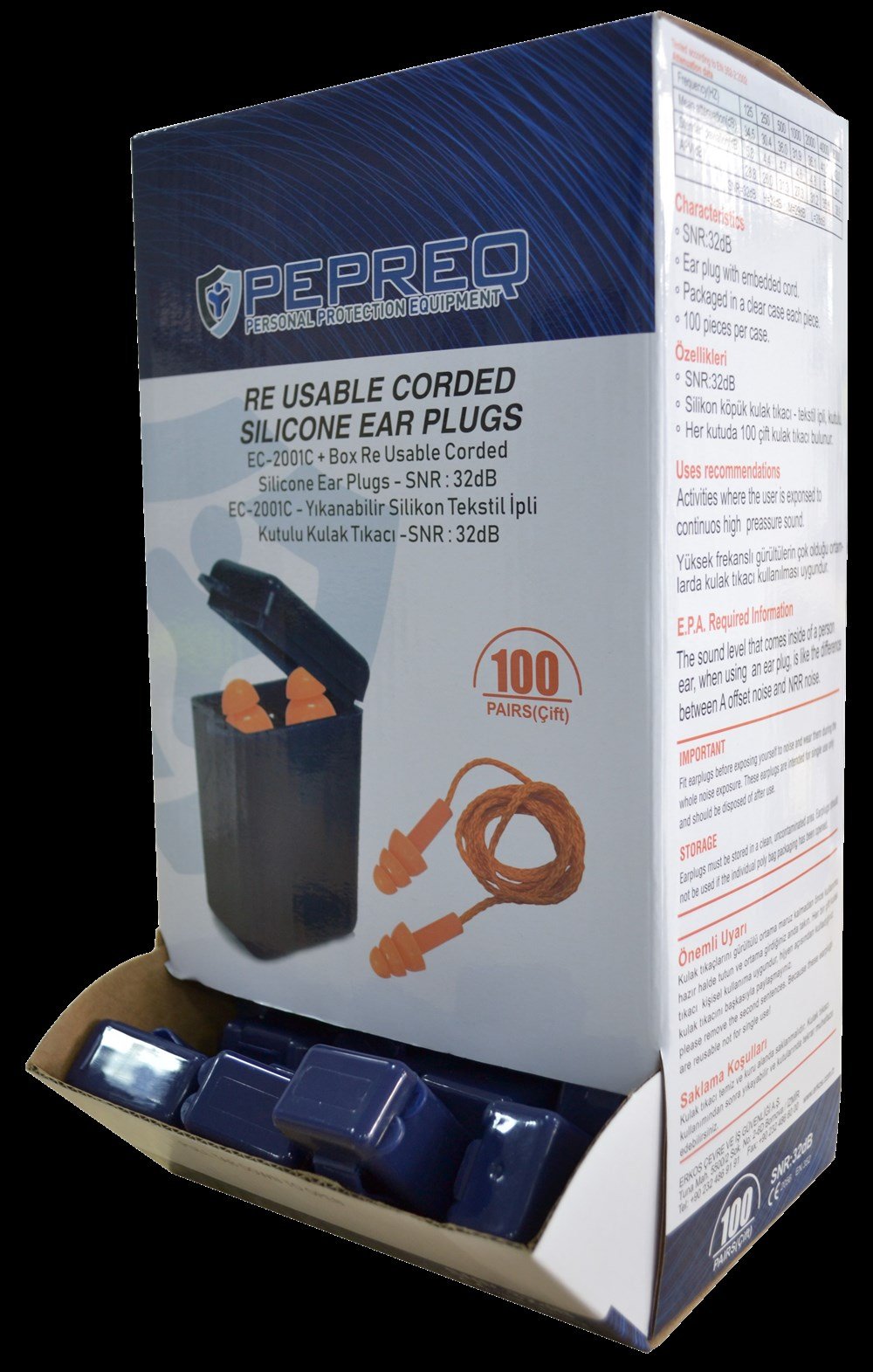 Gürültü Önleyici İpli Silikon Kulak Tıkacı |PEPREQ EC-2001C