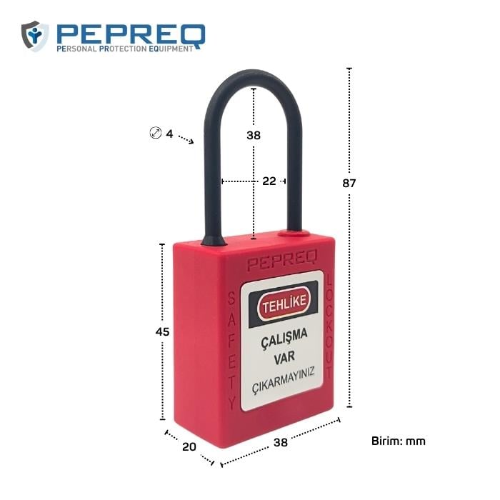 İnce Kelepçeli Elektrikçi Kilidi | PEPREQ PEP711