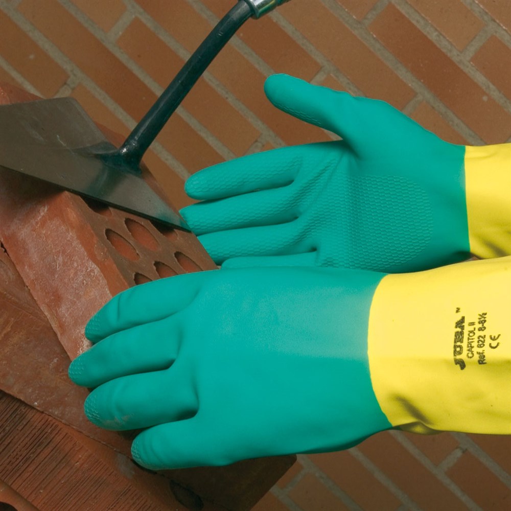 Juba 622 İş Eldiveni - Desteksiz pamuk astarlı çift kaplı, latex