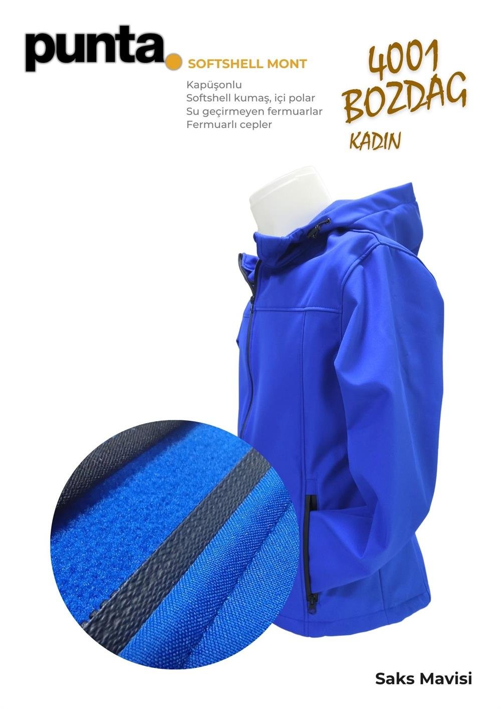 Softshell Mont Kadın (Su Geçirmez) | Punta Bozdağ
