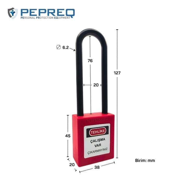 Uzun Kelepçeli Elektrikçi Kilidi | PEPREQ PEP31