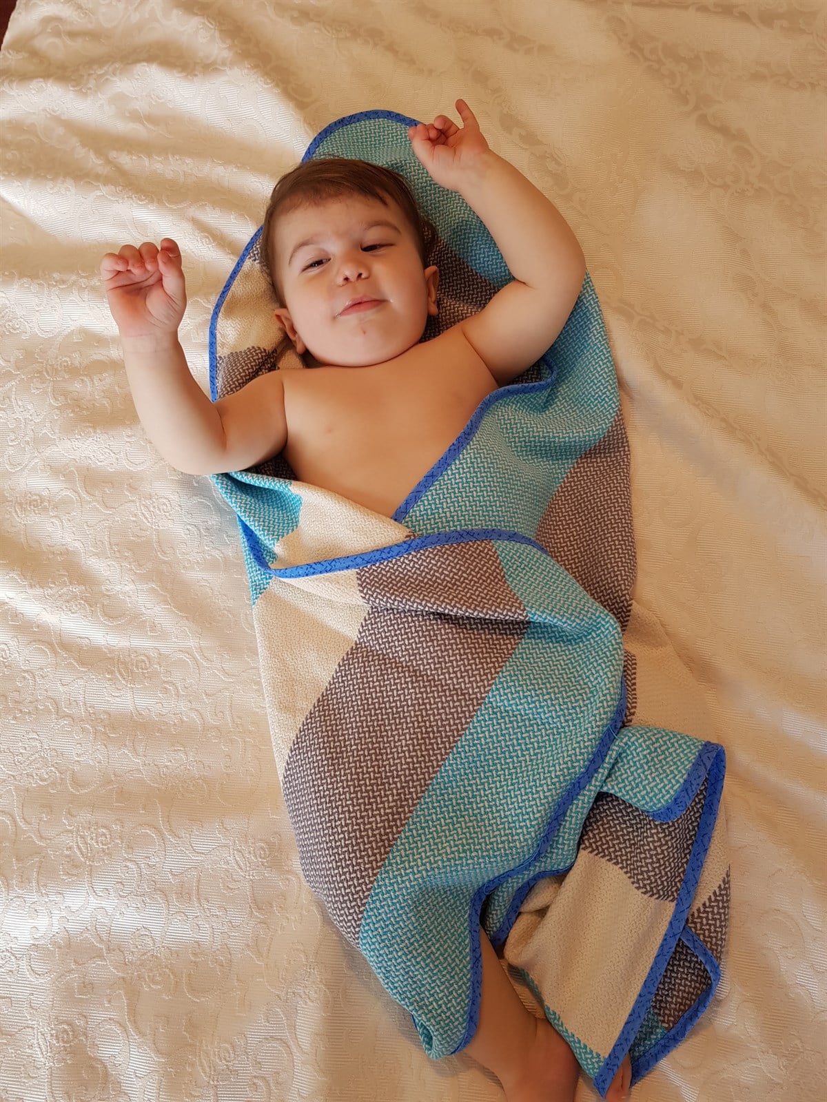 Peştemal Bebek Örtüsü - Mavi