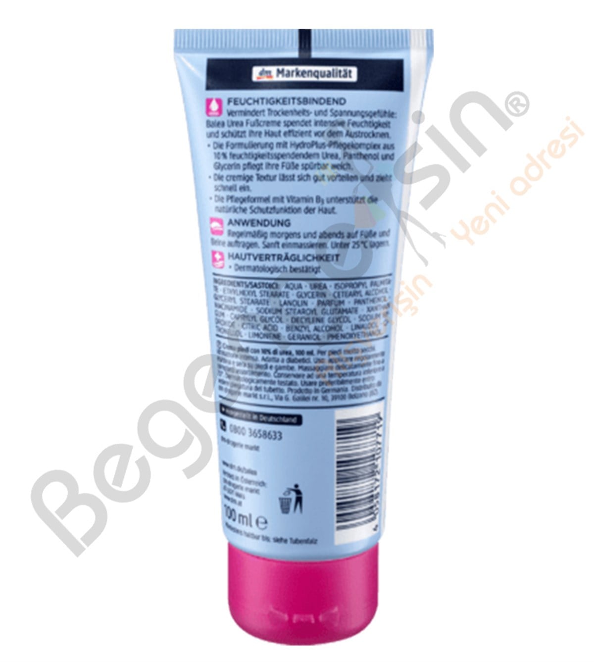 Balea Fusscreme Urea Ayak Kremi % 10 üre içeren yoğun nemlendirici 100 ml