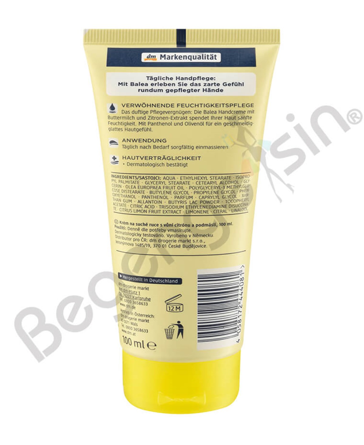BALEA HANDCREME BUTTERMİLK & LEMON EL KREMİ 100ml