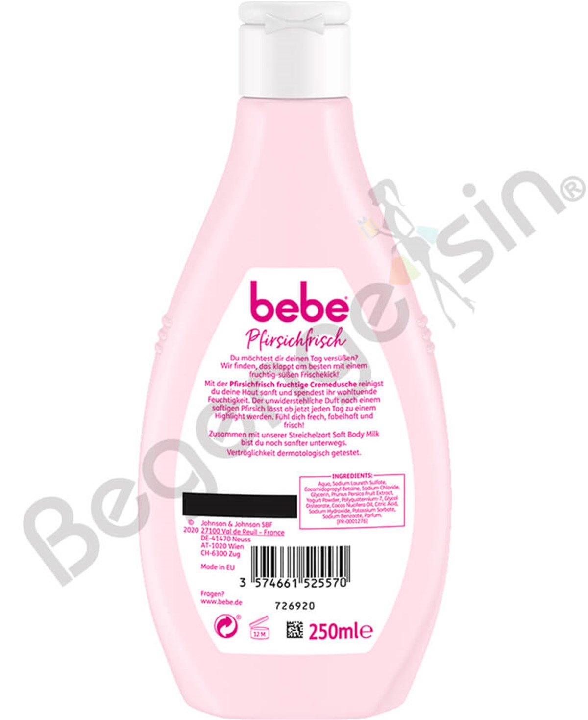Bebe Cremedusche Pfirsichfrisch, Duş Kremi şeftali taze, 250 ml