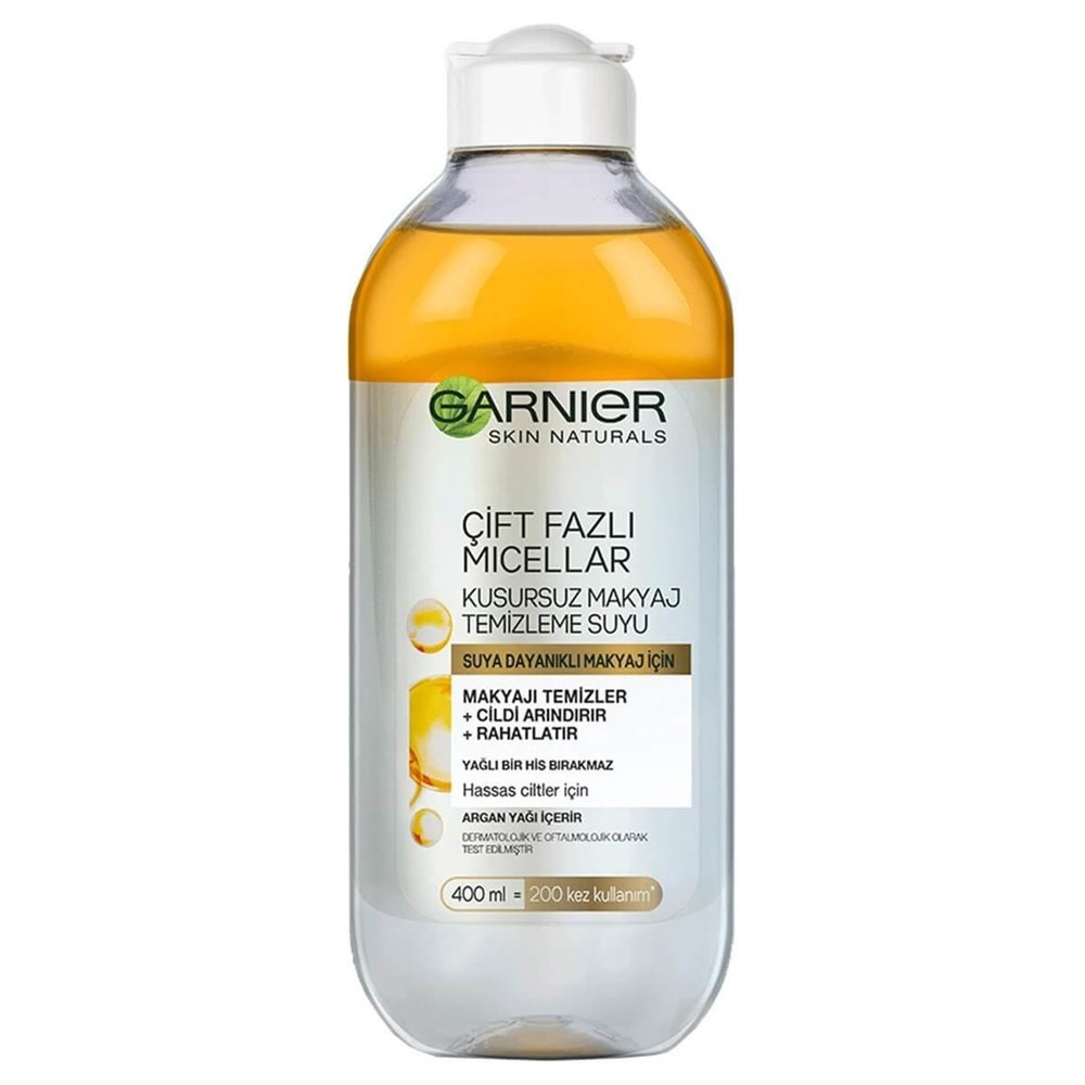 GARNIER Çift Fazlı Micellar Kusursuz Makyaj Temizleme Suyu 400 ml