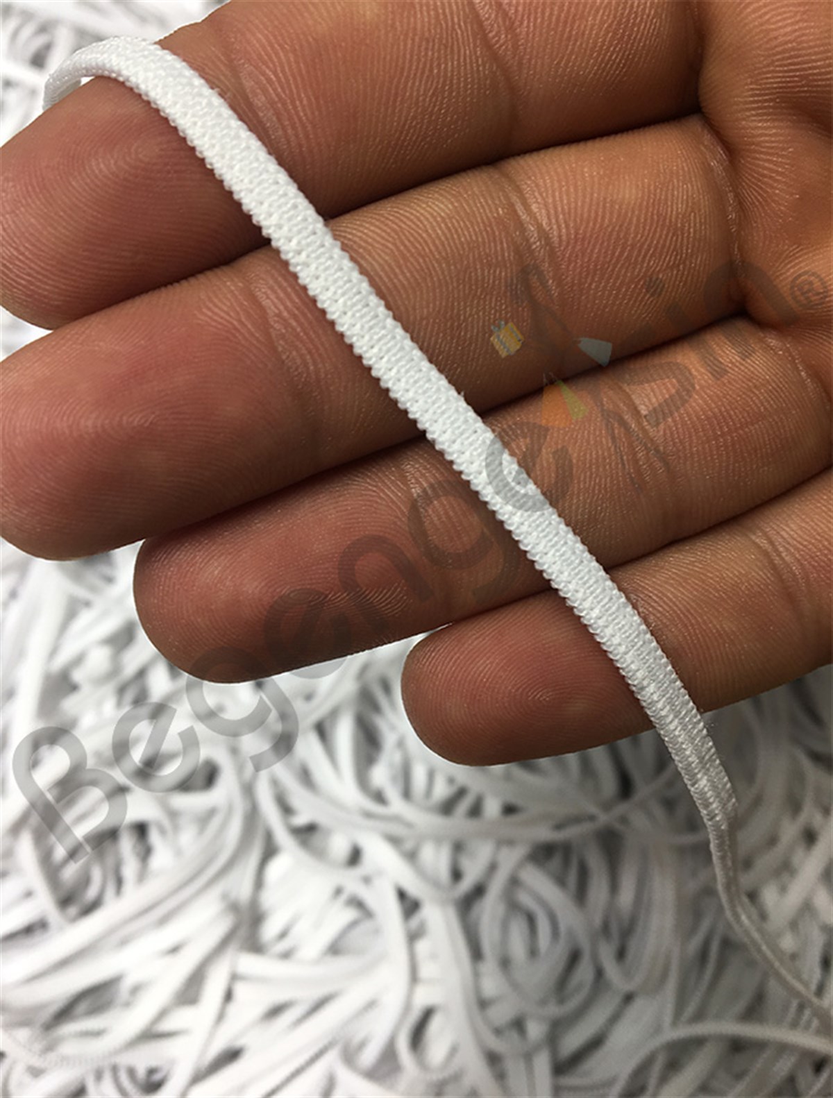 Maske Lastiği Dokuma Yumuşak 3 ip Düz 4mm (100m)