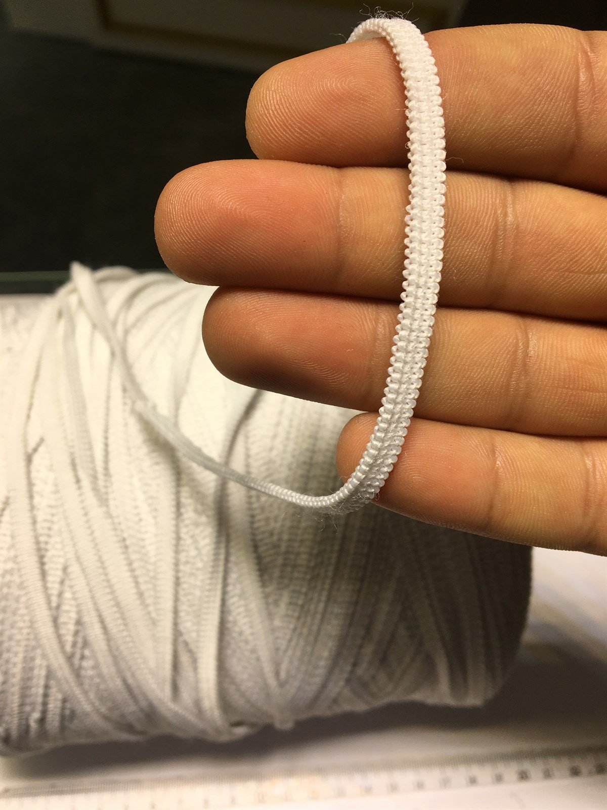 Maske Lastiği Dokuma Yumuşak  3 ip Maske Lastiği  Düz 6mm (50m)