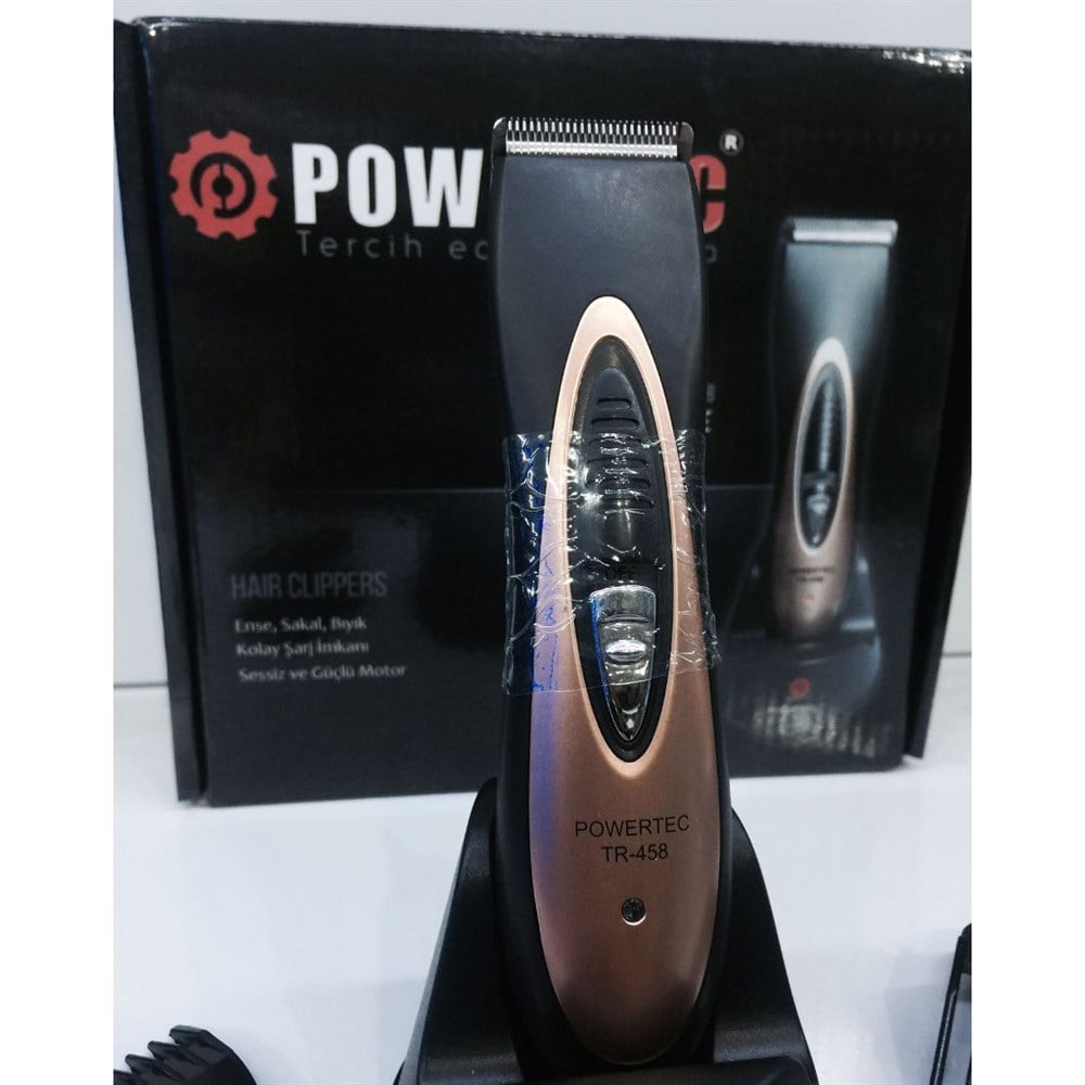 Powertec TR-458 Tiraş Makinasi Ense Sakal Bıyık düzeltme Şekil Verme Model 2018 