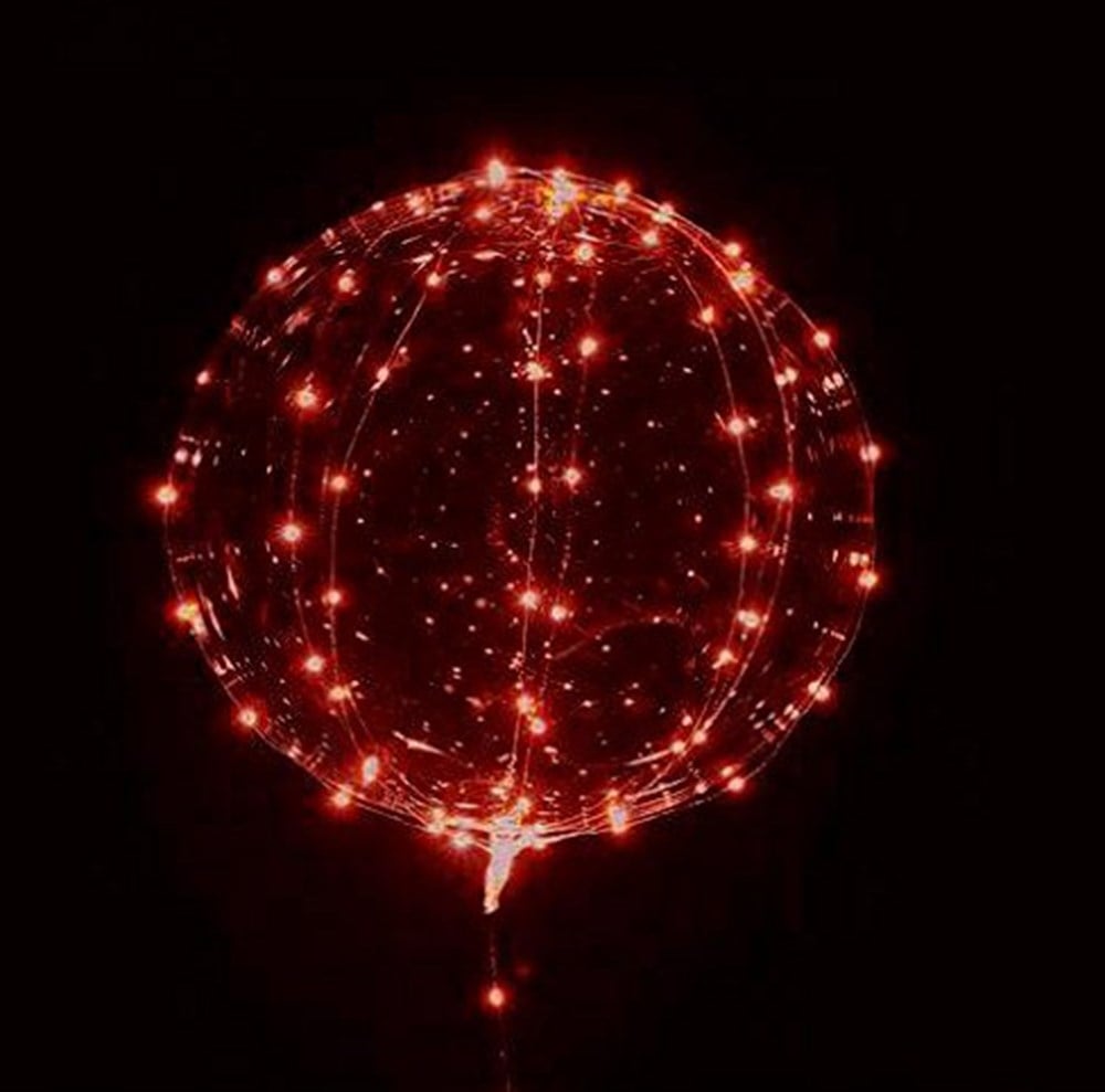3 M LED KIRMIZI RENKLİ ŞEFFAF BALON ÇUBUKLU SET