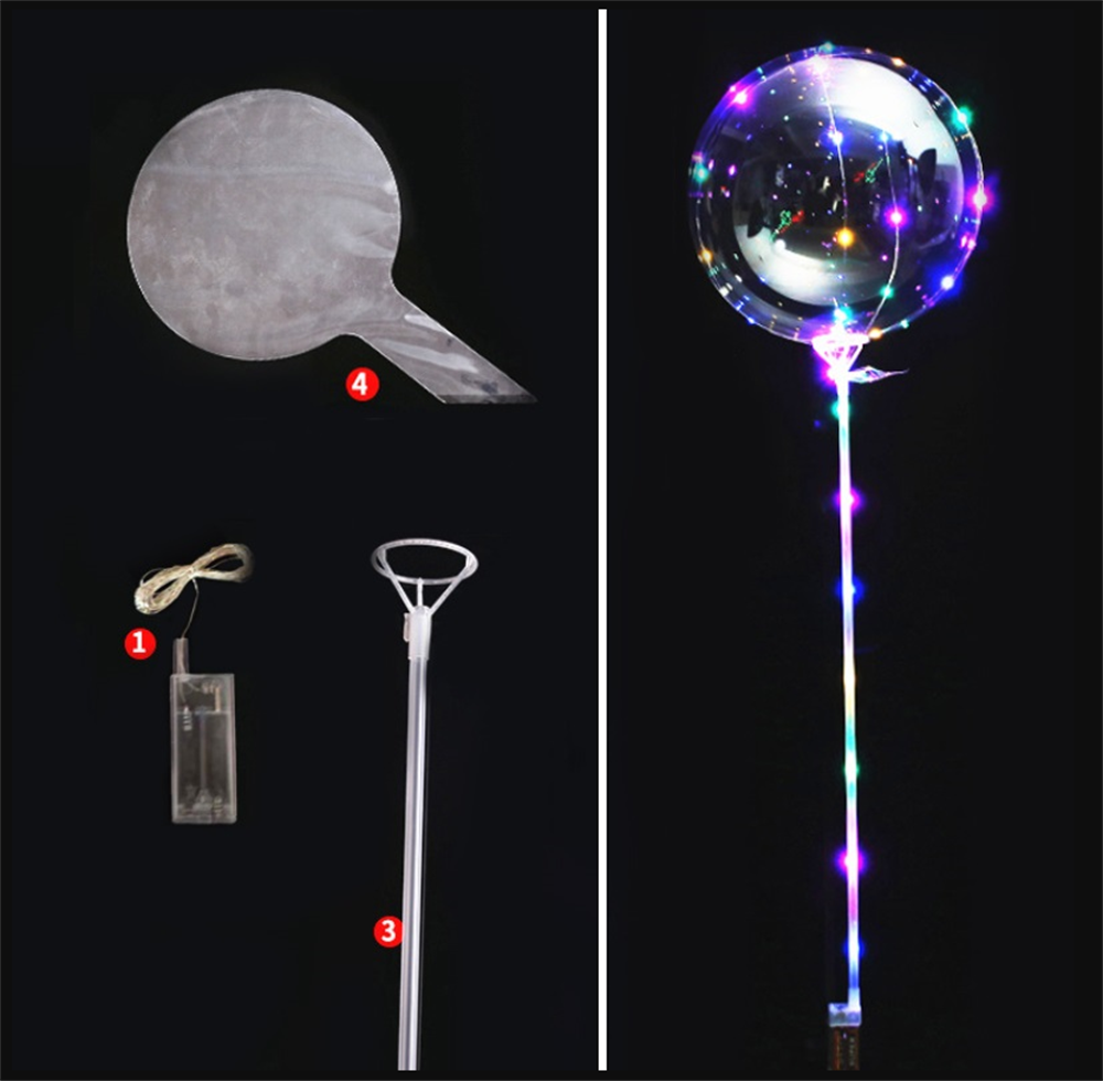 3 M LED ŞEFFAF BALON ÇUBUKLU FULL SET ISIKLI BALON
