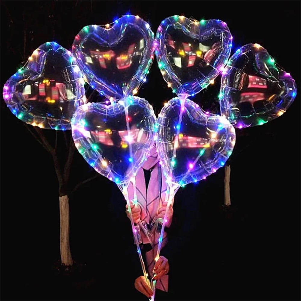 3 M LED ŞEFFAF BALON KALP Lİ ÇUBUKLU FULL SET LEDLİ BALON