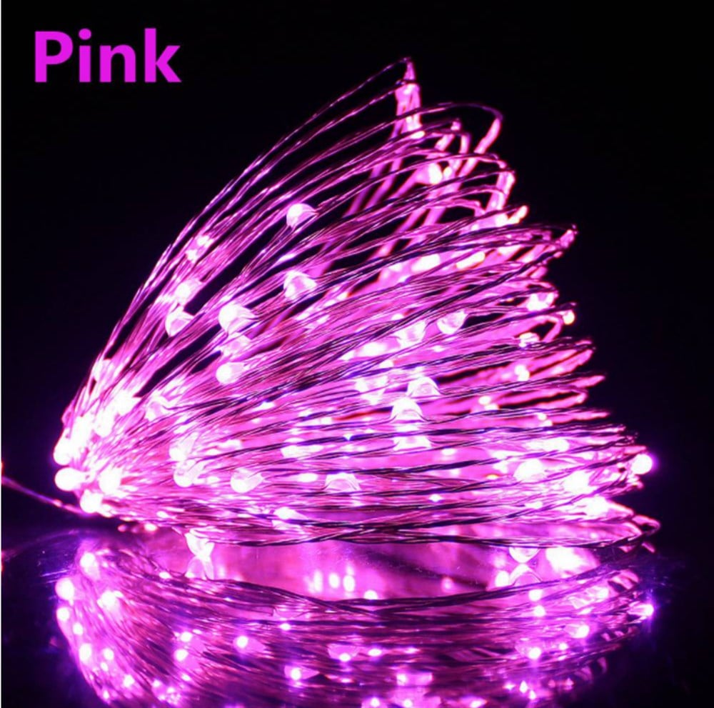 3 M PEMBE PERİ LED TEL LED 2 PİLLİ