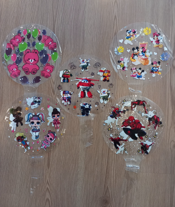 3 Pilli Baskılı Işıklı Balon Set 