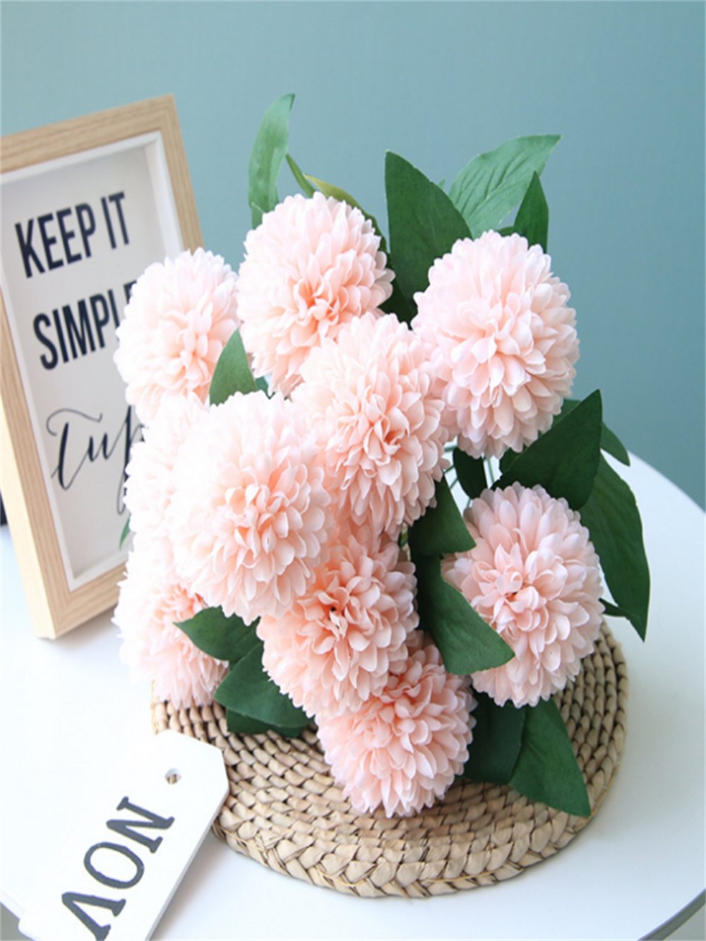 7 Dallı Krizantem Kartopu Yıldız Çiçek beyaz