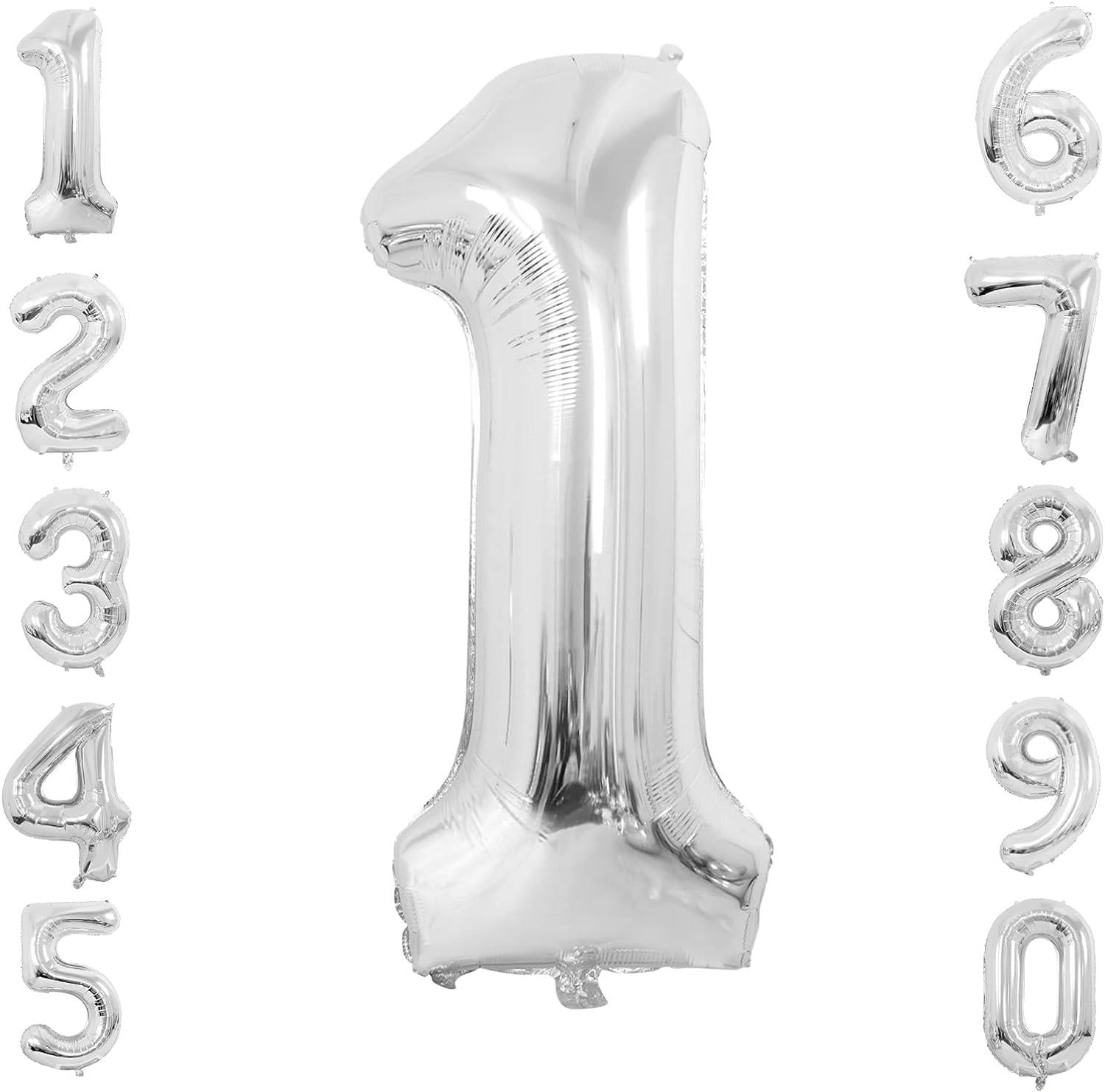 Folyo Balon 1 Rakam Gümüş 100 cm (40 İnç)