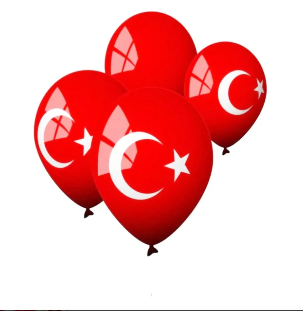 Gemar Bayrak Baskılı Balon 100 Adet 26 cm - Türk Bayraklı Balon 100 Adet