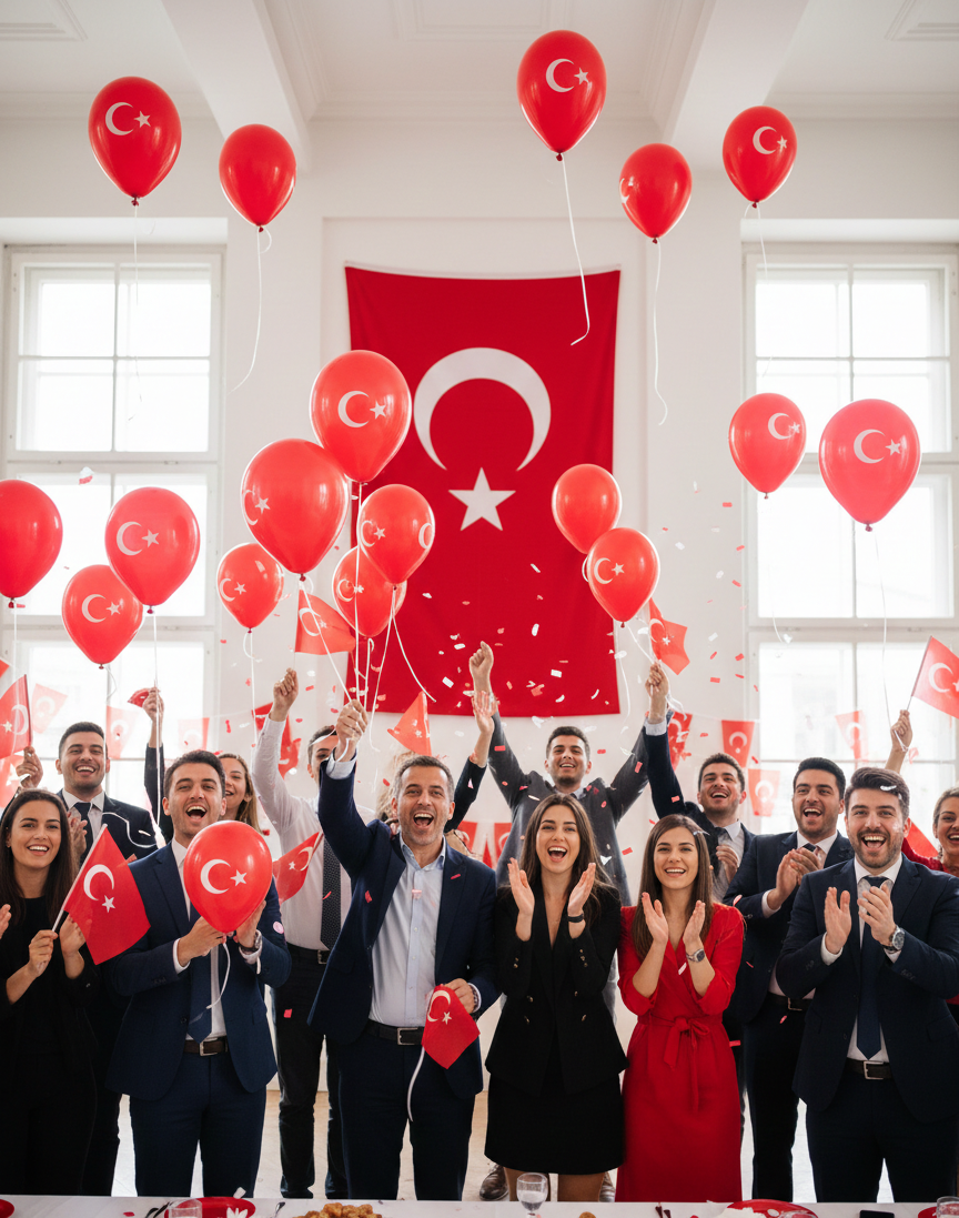 Gemar Bayrak Baskılı Balon 100 Adet 26 cm - Türk Bayraklı Balon 100 Adet