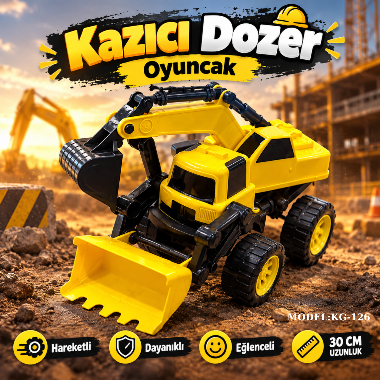 Plastik Kazıcı Dozer Oyuncak