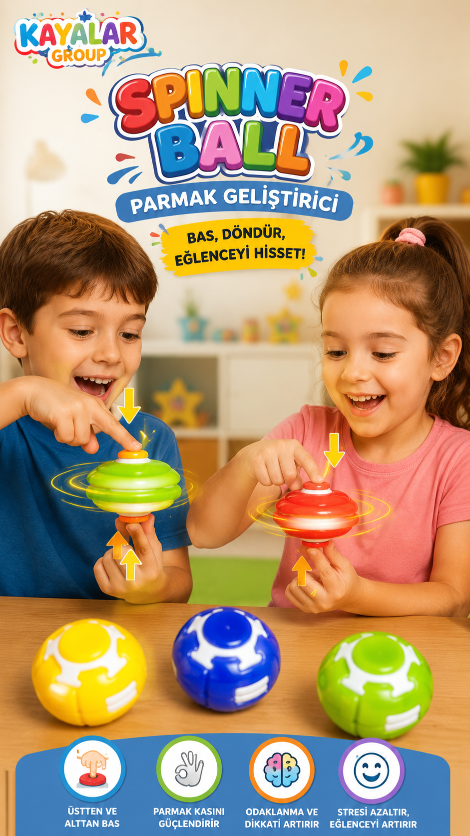 Stres Topu Spınner Ball Parmak Kası Geliştirici