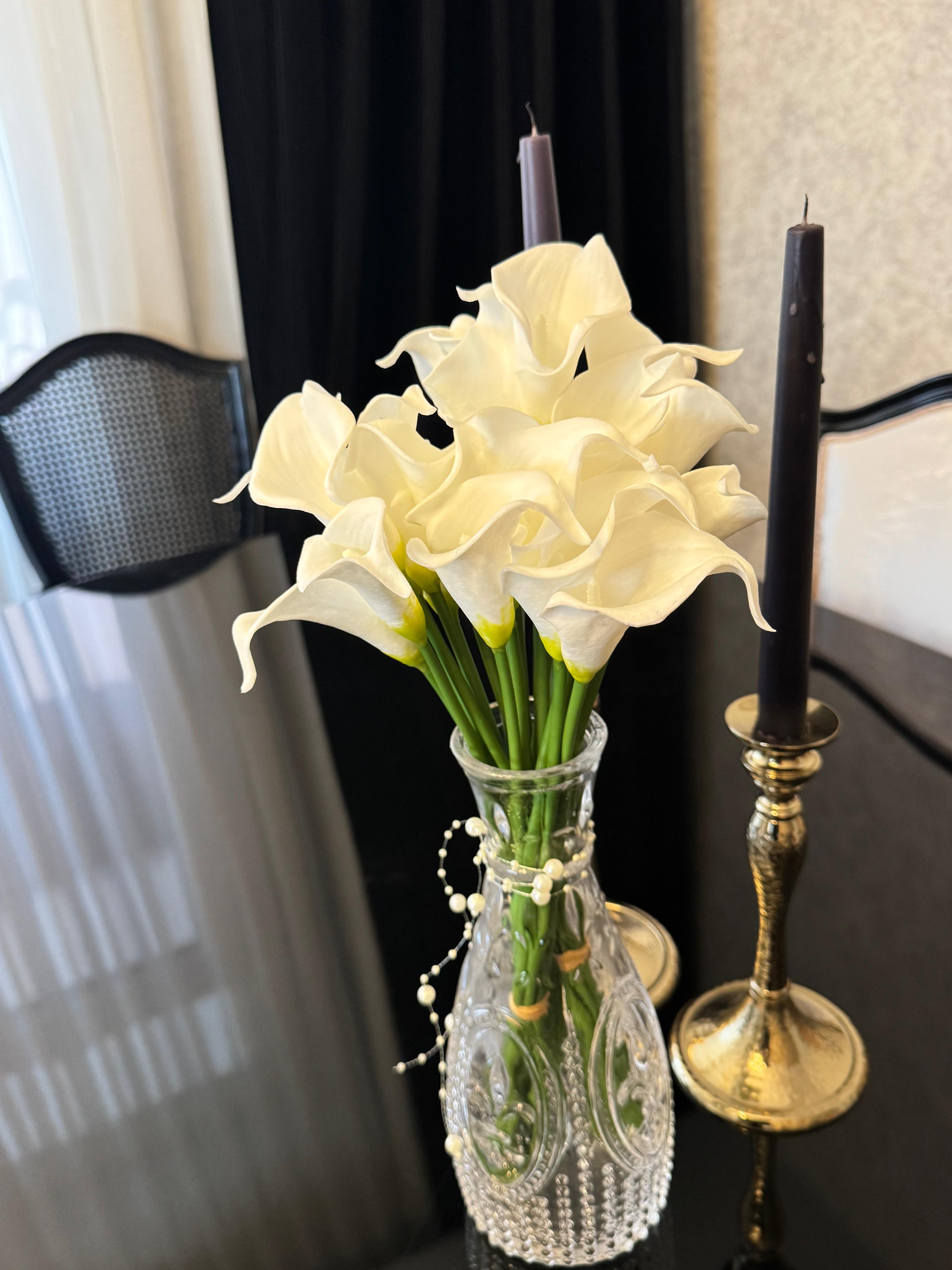 Yapay Çiçek Islak Gala Çiçeği 8 Dal Beyaz