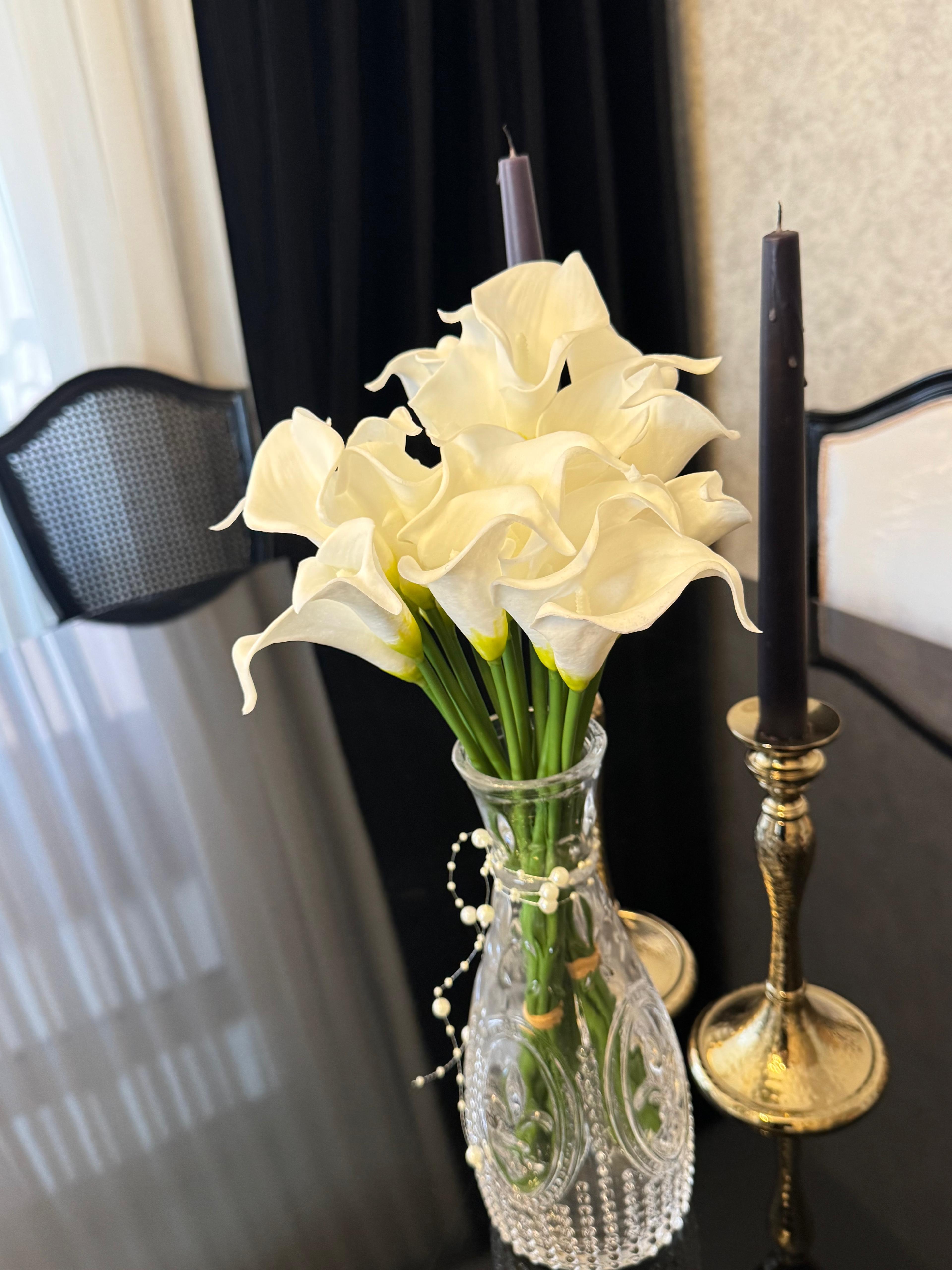 Yapay Çiçek Islak Gala Çiçeği 8 Dal Beyaz