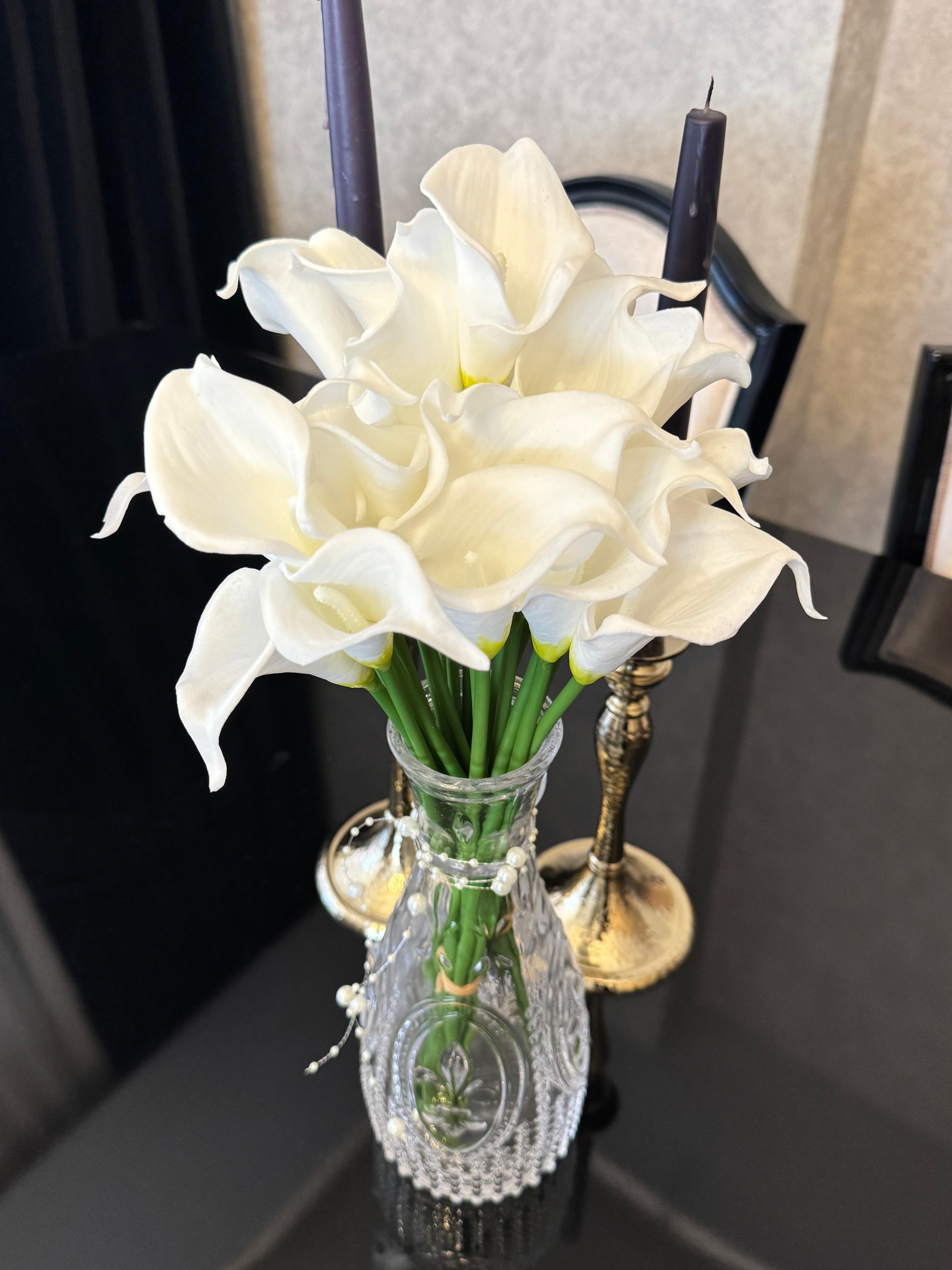 Yapay Çiçek Islak Gala Çiçeği 8 Dal Beyaz