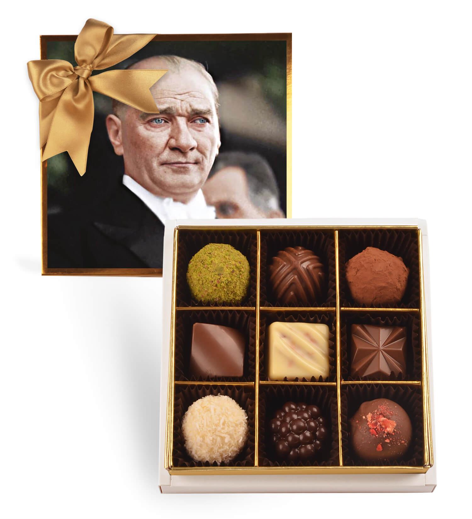 Atatürk Portresi | 9 Çeşitli Artisan Çikolata 9'lu