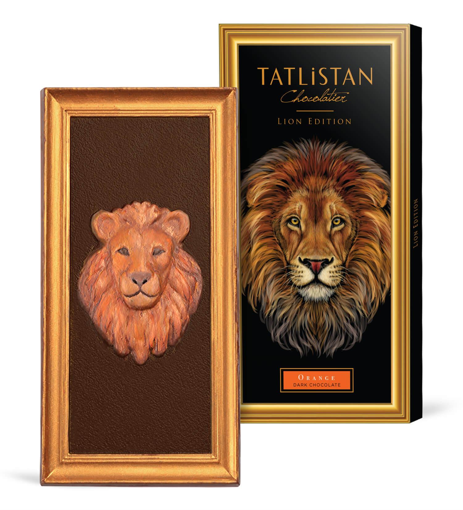 Aslan Figürlü Tablet Çikolata | Portakallı Bitter