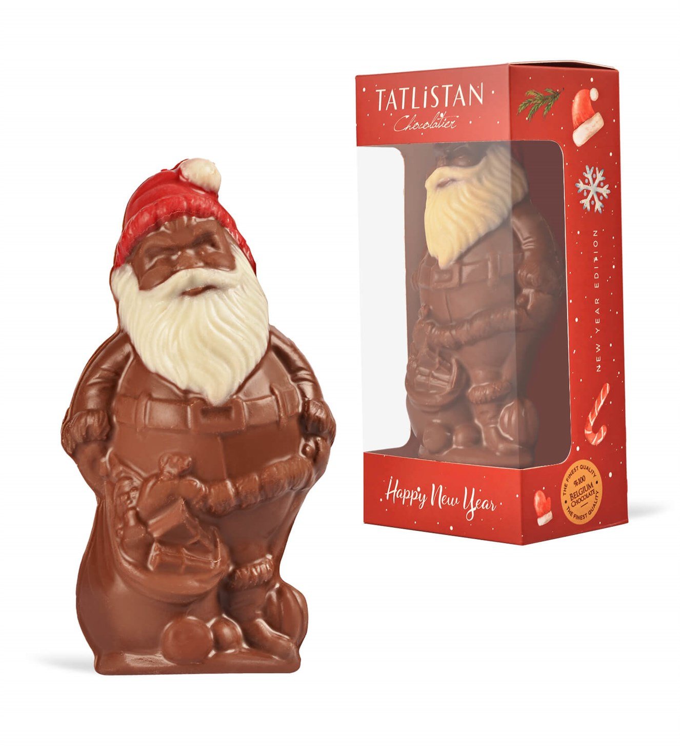 3 Boyutlu Noel Baba Şeklinde Yılbaşı Çikolatası