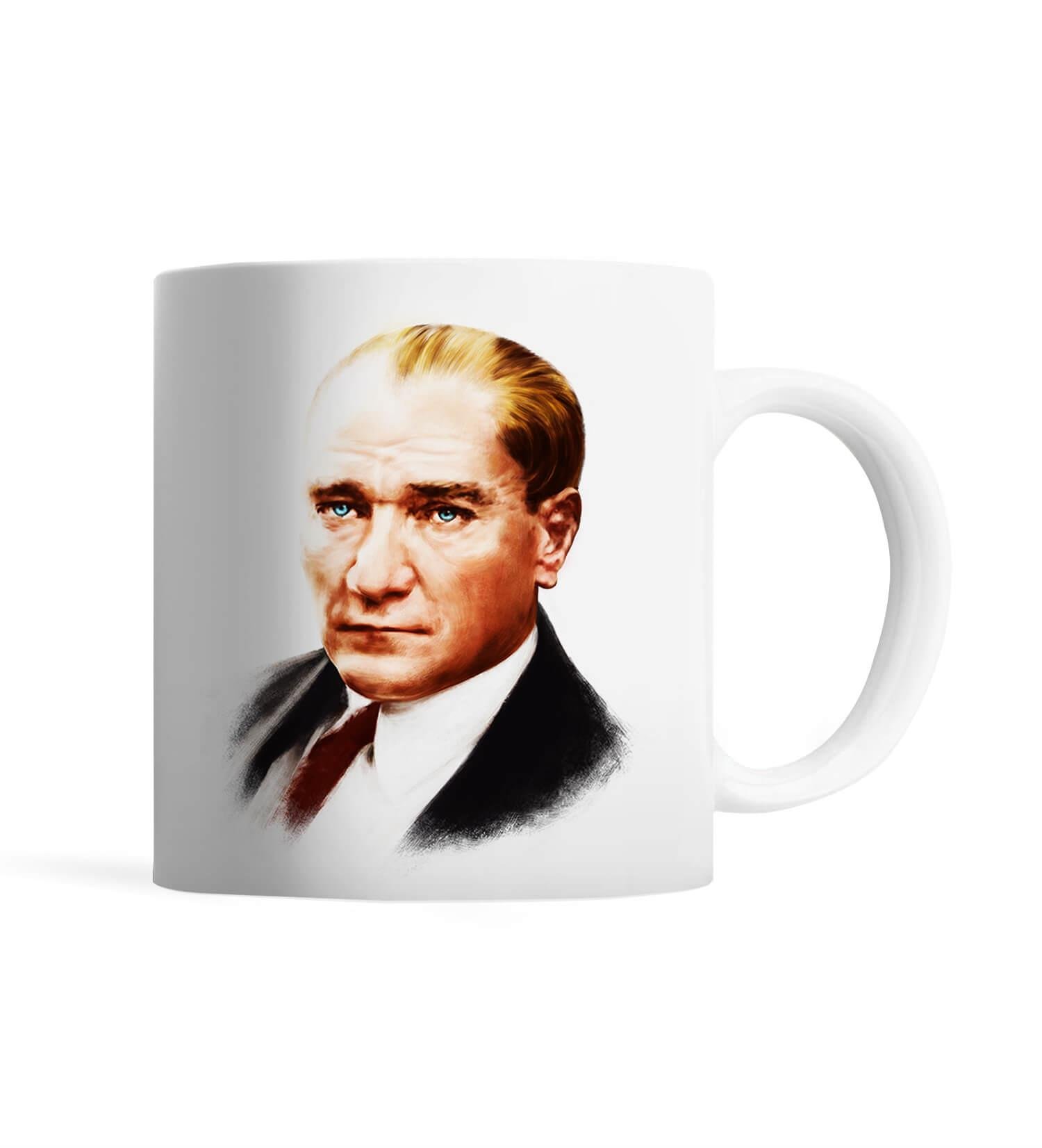 Atatürk Portresi ve İmzası Kupa Bardak