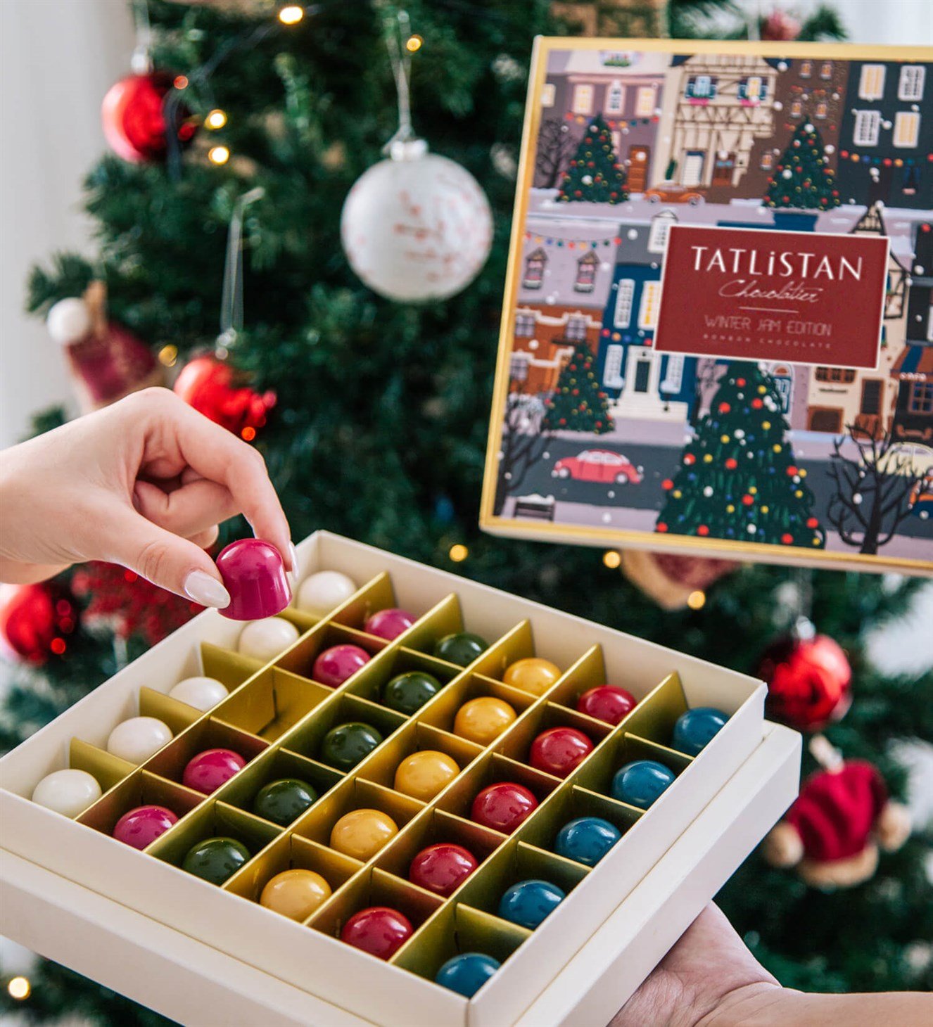 6 Çeşitli Kış Reçelli Bonbon Yılbaşı Çikolatası 30'lu