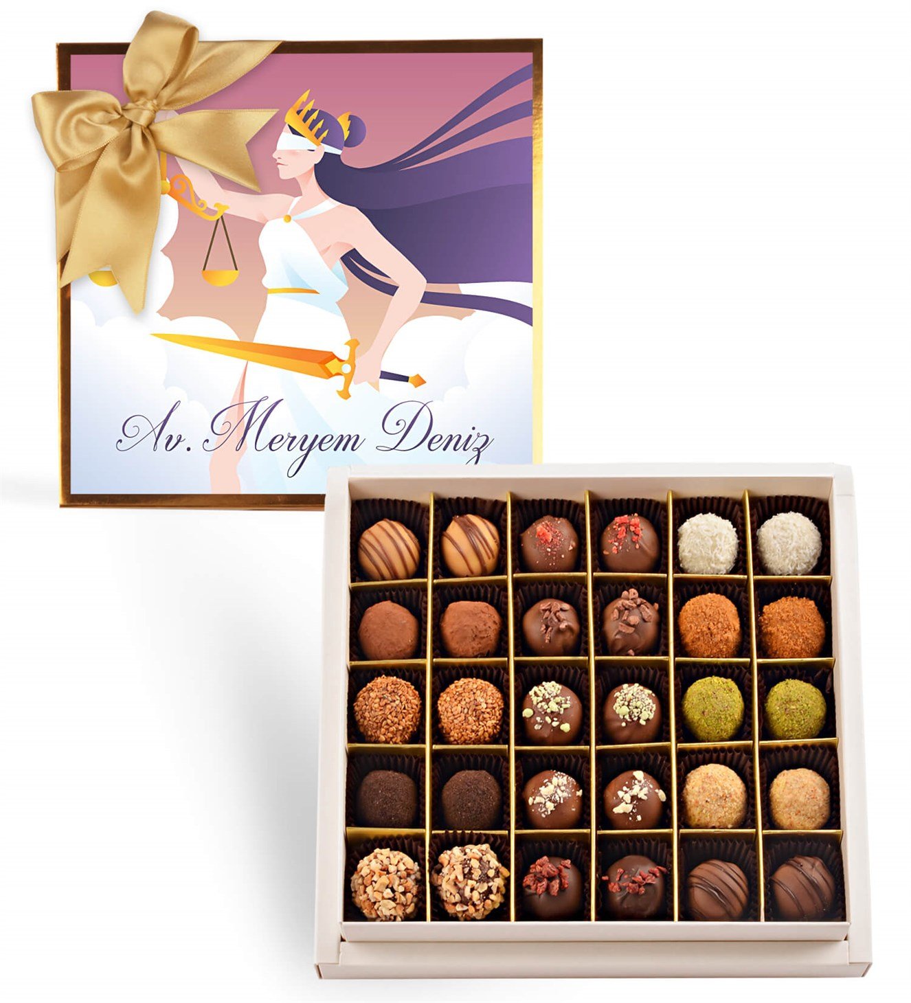 Adalet Tanrıçalı İsme Özel Trüf Çikolata