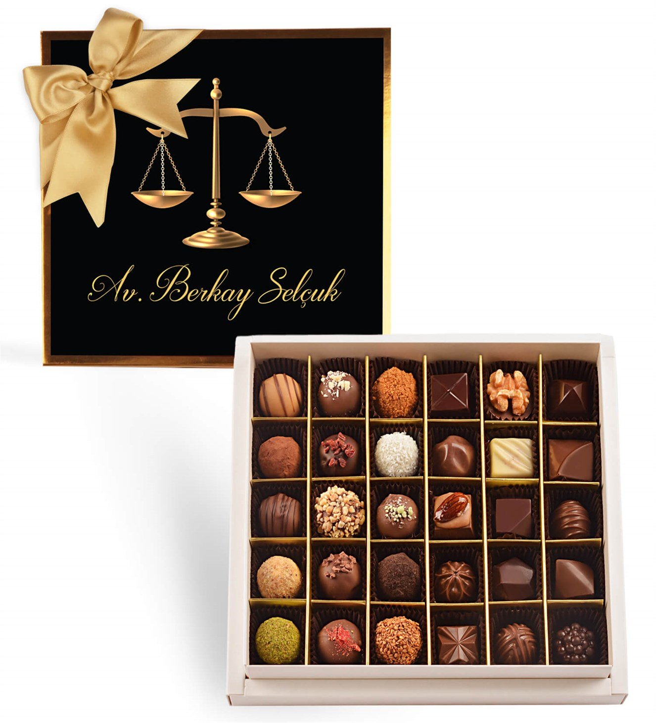 Adalet Tasarımlı İsme Özel Trüf ve Spesiyal Çikolata