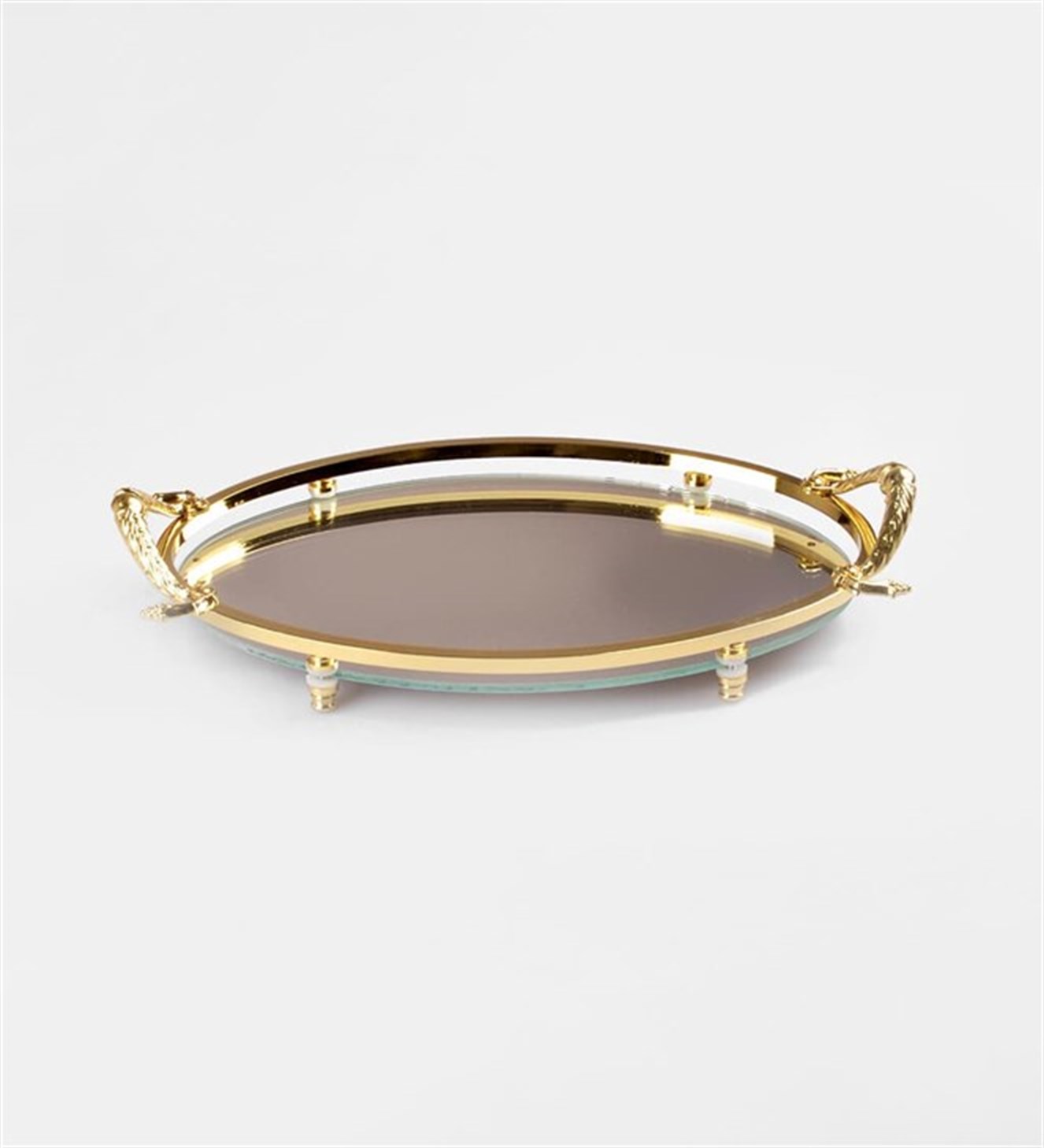 Altın Rengi Oval Orta Boy Söz & Nişan Tepsisi