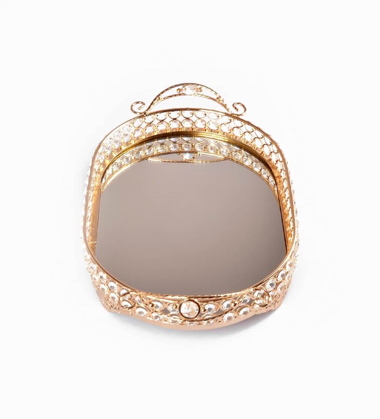 Altın Rengi Taşlı Söz & Nişan Tepsisi