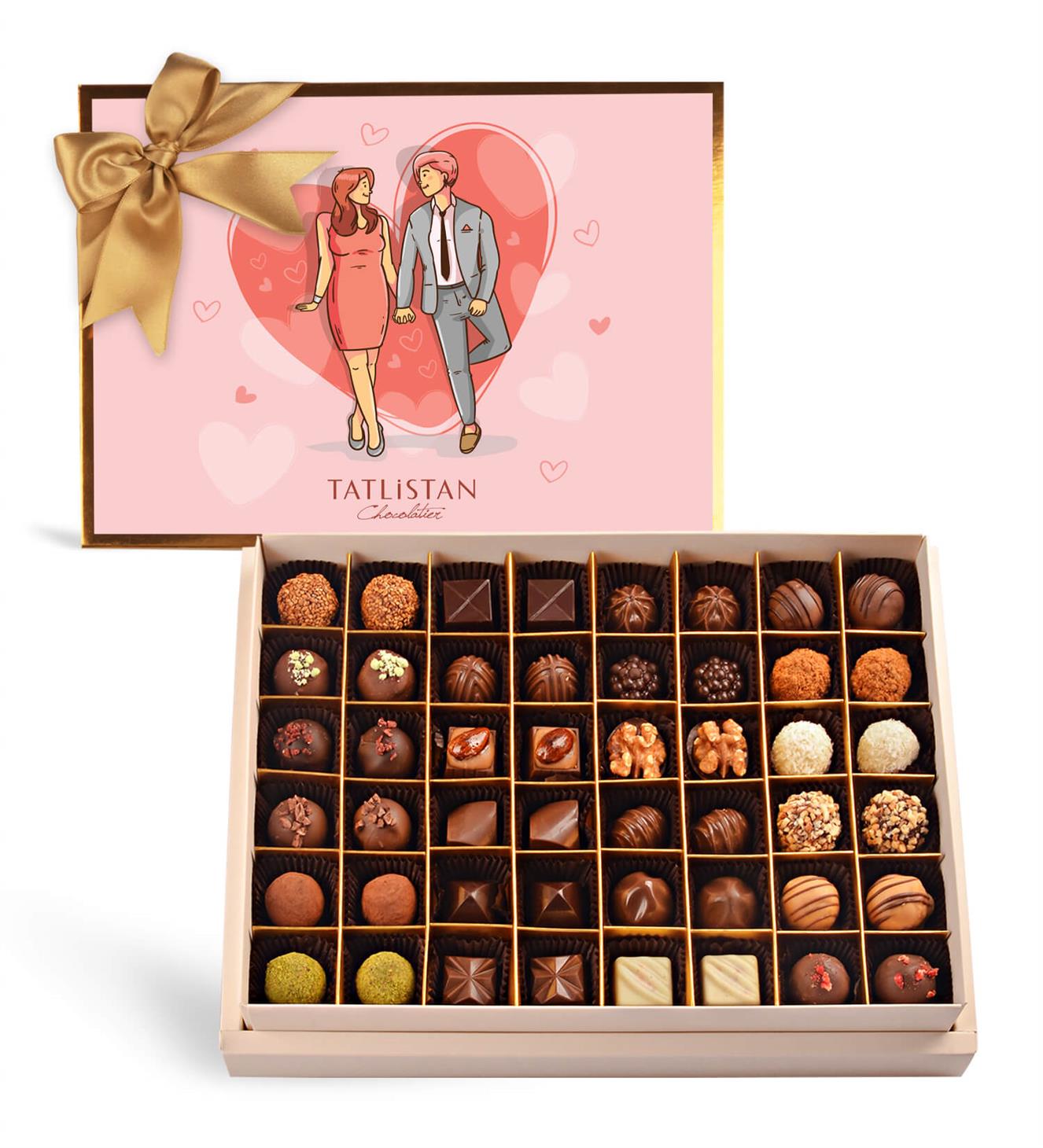 Aşka Bakış | 24 Çeşitli Artisan & Trüf Çikolata 48'li