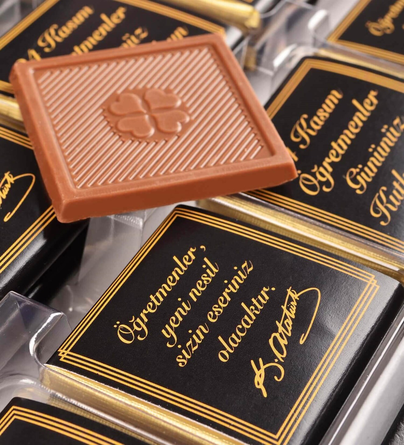 Atatürk'lü Öğretmenler Günü Sargılı Madlen Çikolata 48'li