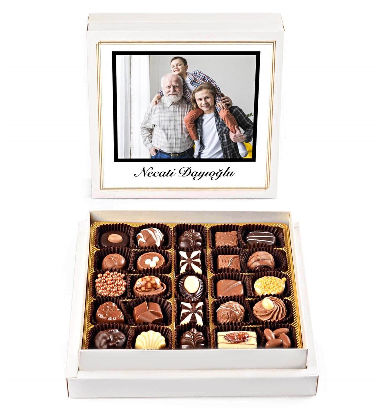 Babalar Gününe Özel İsimli ve Fotoğraflı Spesiyal Çikolata 25'li