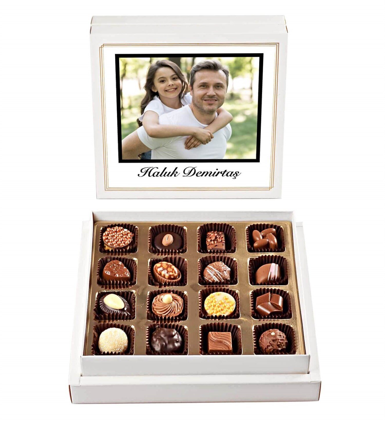 Babalar Gününe Özel İsimli ve Fotoğraflı Spesiyal Çikolata 16'lı