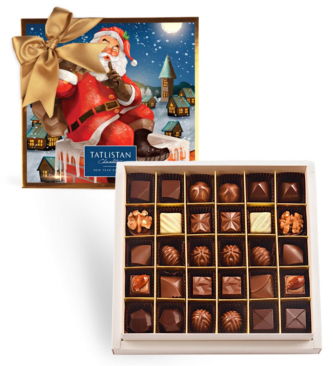 Bacadaki Noel Baba 15 Çeşitli Artisan Çikolata 30'lu